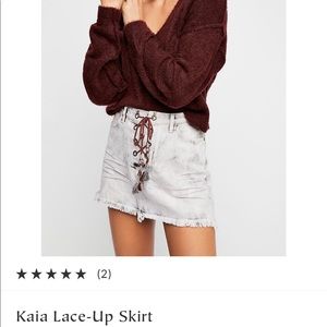 Free people acid wash mini skirt